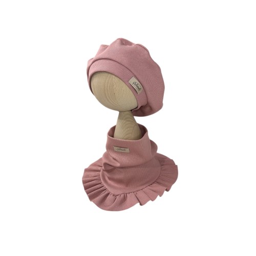 beret z komino chusta z falbanką dla dziewczynki na wiosnę1.JPEG