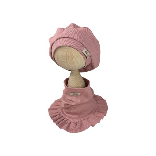 beret z komino chusta z falbanką dla dziewczynki na wiosnę2.JPEG