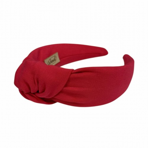 Opaska do włosów marszczona elastyczna czerwień