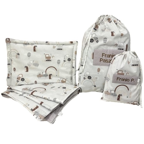 pościel do przedszkola żłobka dla chłopca koparki tecze.JPEG