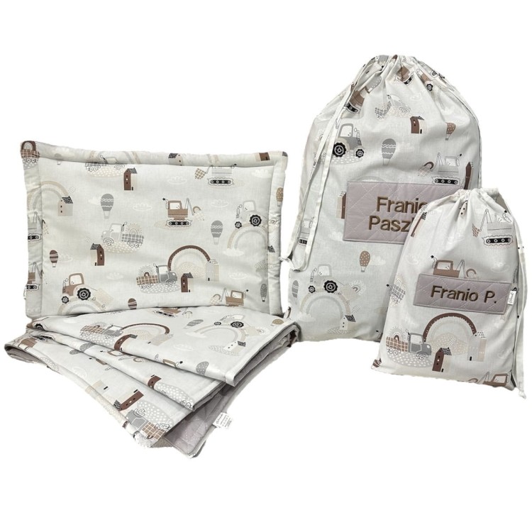 pościel do przedszkola żłobka dla chłopca koparki tecze.JPEG