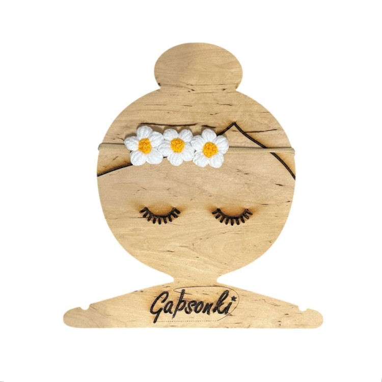 opaska bezuciskowa dla dziewczynki dziergane kwiatuszki chrzest.JPEG