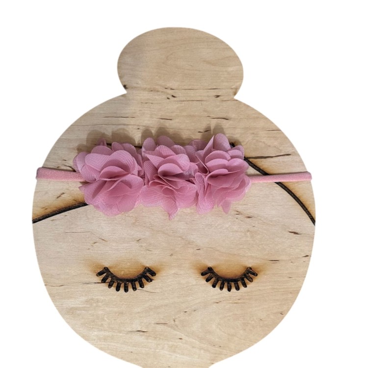 opaska bezuciskowa dla dziewczynki tiulowe kwiatuszki chrzest róż.JPEG