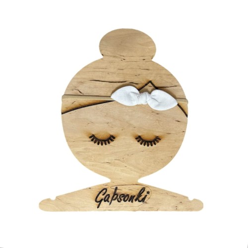 opaska bezuciskowa dla dziewczynki kokardka lniana biała na chrzest.JPEG