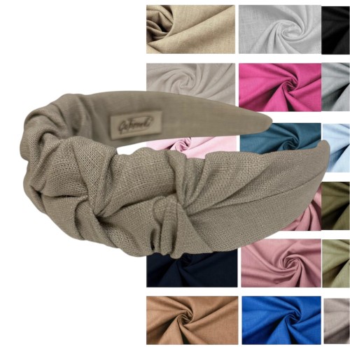 Lniana kolekcja opasek do włosów dla kobiety i dziewczynki.