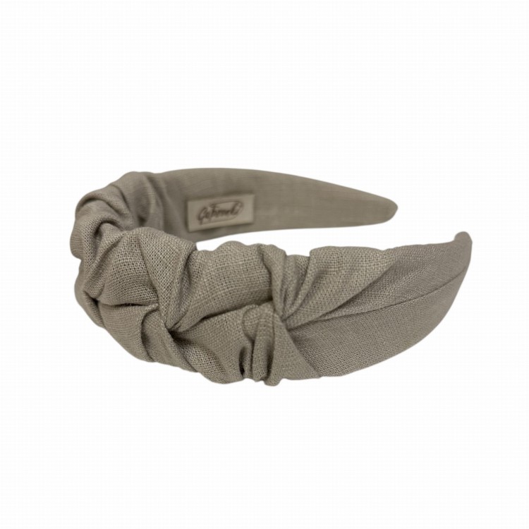 opaska do włosów dla kobiety i dziewczynki lniania beż.JPEG