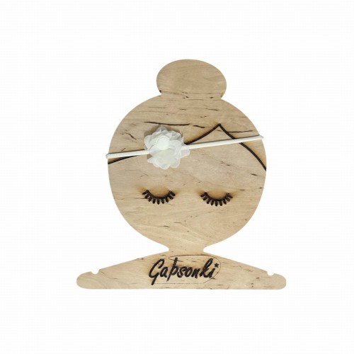 Opaska bezuciskowa kwiatuszek ecru na chrzest