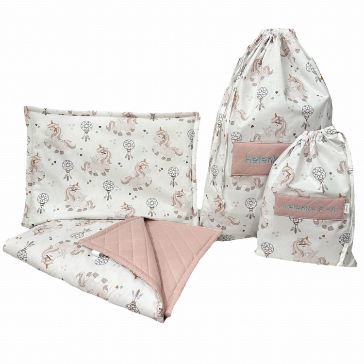 pościel do przedszkola lub żłobka dla dziewczynki, poduszka, kołderka, worki