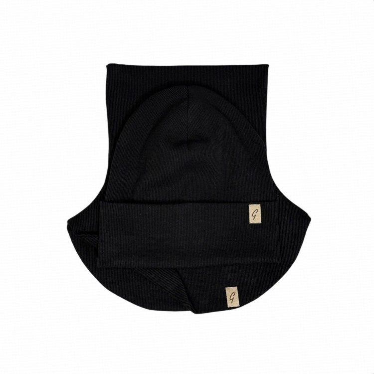 Czapka i komin komino-golf czarny dla dorosłych i młodzieży unisex różne rozmiary