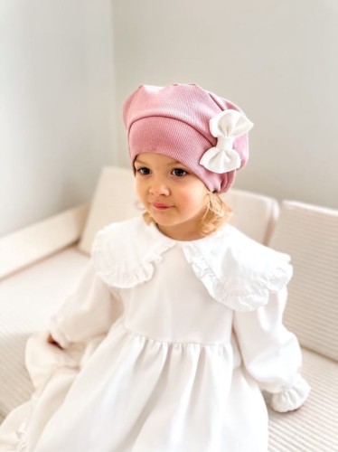 beret dla dziewczynki prążek