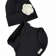 Róża szydełkowa, czapka komin golf jesienny szycie Handmade