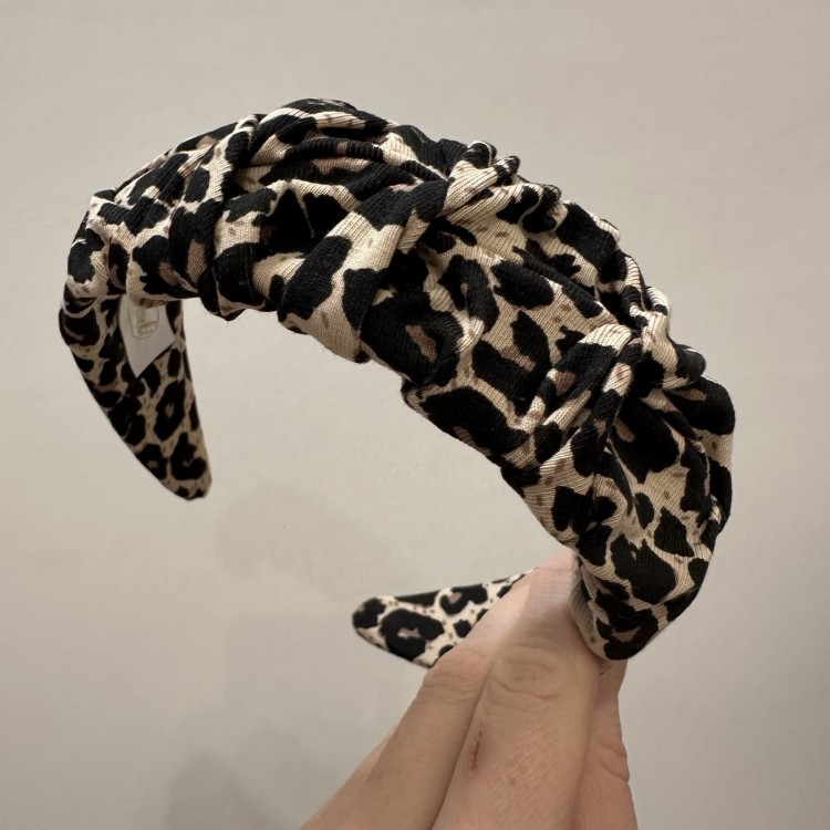 Opaska do włosów elastyczna panterka damska dziecięca