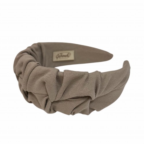 Opaska do włosów damska dziewczęca kolor taupe elastyczna niepękająca