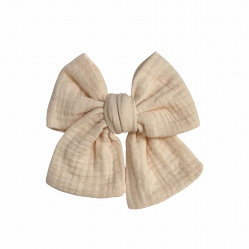 Spinka do włosów | kokardka muślinowa | Jasny beż