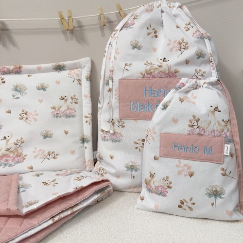 Pościel do przedszkola żłobka dla dziewczynki | Łabędzie