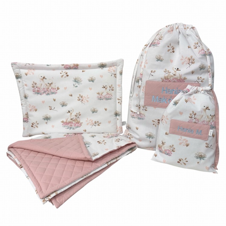 Pościel do przedszkola żłobka dla dziewczynki | Łabędzie