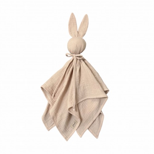 Przytulanka Królik dla niemowlaka | pieluszka muślinowa | Jasny beż