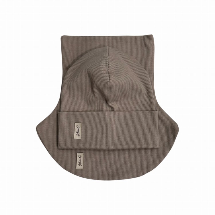 Zestaw jesienny dla chłopca i dziewczynki czapka komin golf dzianina prążkowana