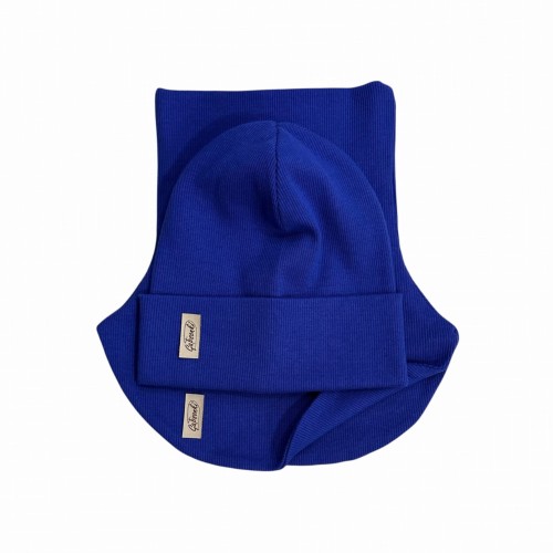 Zestaw jesienny dla chłopca lub dziewczynki, czapka komin, dzianina prążkowana