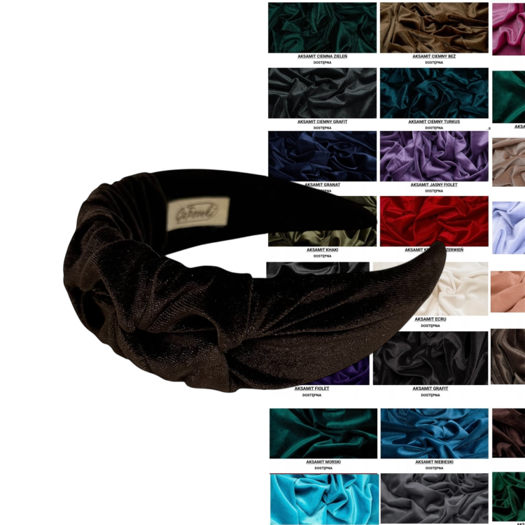 Opaska do włosów Marszczonka | Aksamit | różne kolory | dla dziewczynki i kobiety