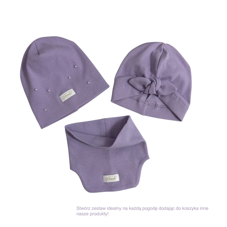Zestaw wiosenny dla dziewczynki , czapka komin i ala turban