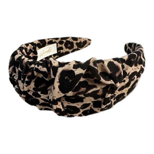 Opaska do włosów dla dziewczynki i kobiety marszczona elastyczna panterka