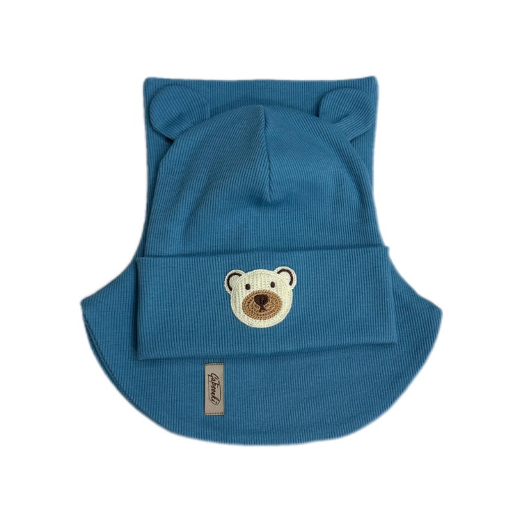 czapka z misiem komin zestaw na jesień.JPG