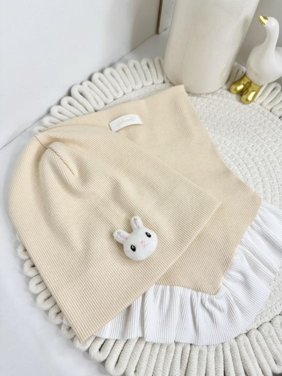 zestaw wiosenny czapka chusta prążek króliczek wielkanoc.JPG