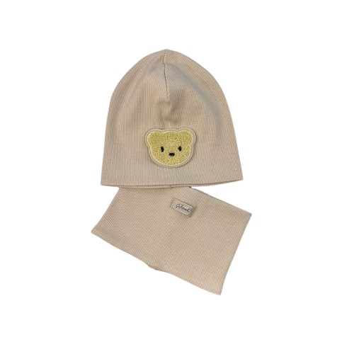 zestaw z prążka czapka z misiem wiosna.JPG