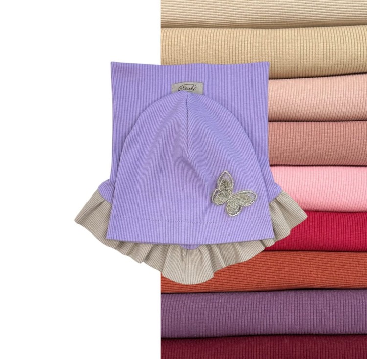 zestaw wiosenny dla dziewczynki czapka z motylkiem kolory.JPG