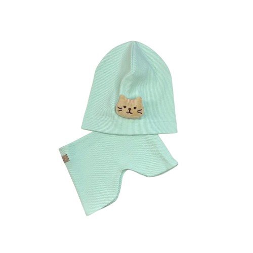 zestaw wiosenny czapka z kotkiem komin dla dziewczynki2.JPG