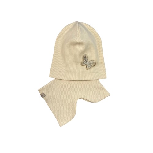 2zestaw dziewczecy z motylkiem komin wiosenny krem.JPG