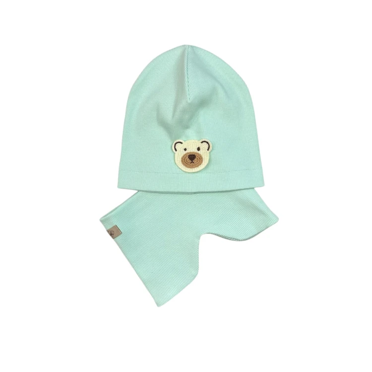 3zestaw dziecięcy chłopięcy czapka z misiem komin wiosenny.JPG