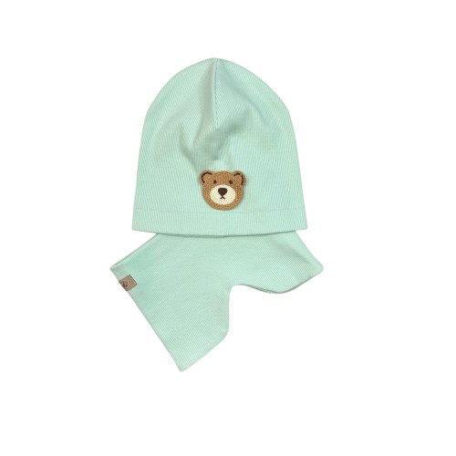 4zestaw dziecięcy chłopięcy czapka z misiem komin wiosenny.JPG