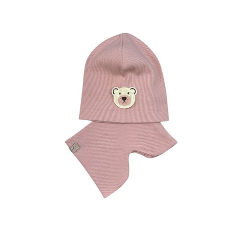 6zestaw dziecięcy dziewczęcy czapka z misiem komin wiosenny.JPG