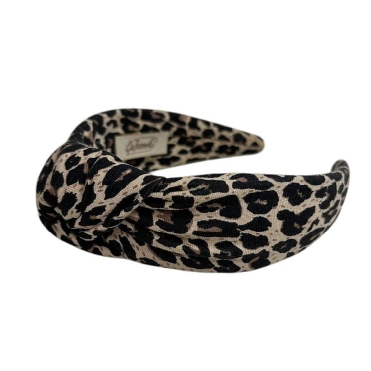 opaska do włosów z supełkiem dla kobiety dziewczynki panterka.JPG