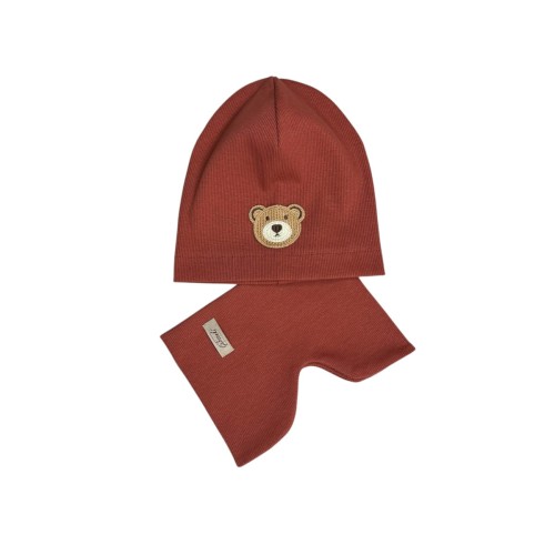 komplet wiosenny chłopiecy z misiem terakota.JPG