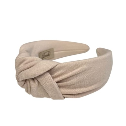 opaska do włosów z supełkiem dla kobiety dziewczynki blady beż.JPG